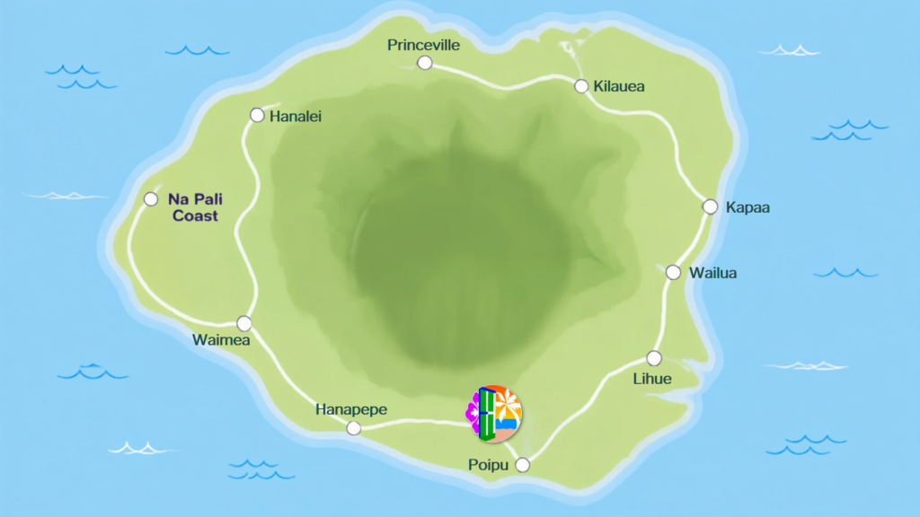 A simple map of Kauai